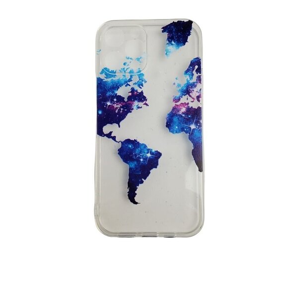 World Map Starlight iPhone 12 Pro Max Clear Phone Case Apple - Picture 1 of 2